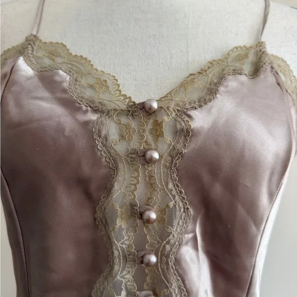 Satin Lace Trim Slip Dress - Picture 4 of 6